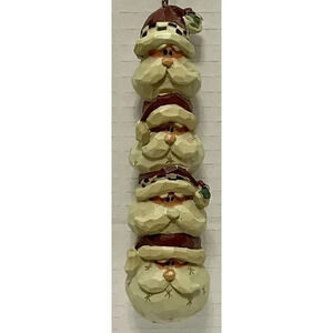 Santa Head Totem Pole Ornament‎ ￼ Christmas Holiday 5 1/4 Inch￼ ￼Unique